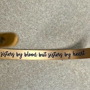 Rose gold color bracelet“Not sisters by blood but sisters by heart”